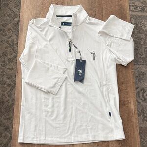 Gold willam Murray White Quarter-Zip Men's Shirt small